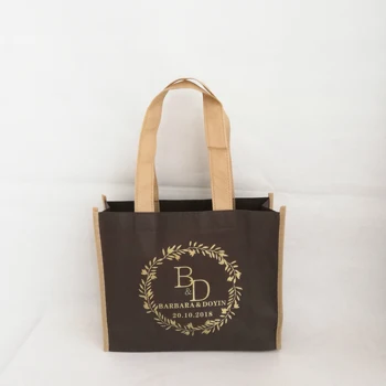

Custom Handled Gift Bags Reusable Small Non Woven Fabric Tote Bag Present Packaging Giveaway Wedding Event Party Favor Treat Bag