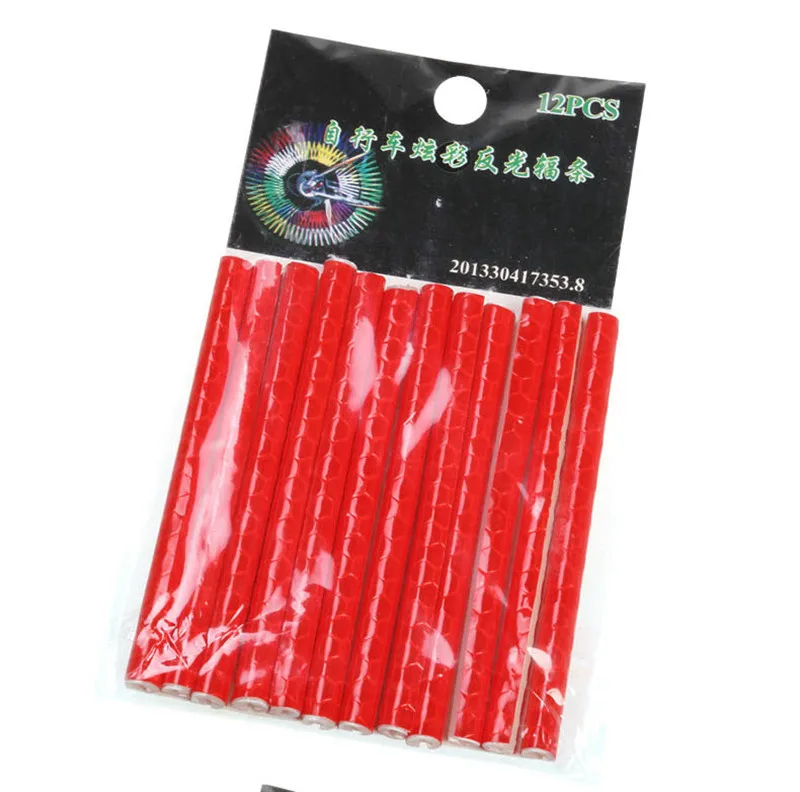12Pcs Bicycle Mountain Bike Riding Wheel Rim Spoke Mount Clip Tube Warning Light Strip Reflector Reflective Outdoor 75mm (20)
