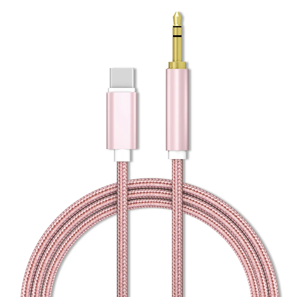Аудиокабель с разъемом типа C до 3,5 мм, адаптер для USB C с разъемом типа c, Aux кабель для автомобильного динамика, для samsung Note 10 Plus, для HUAWEI, Xiaomi - Цвет: Type-C pink