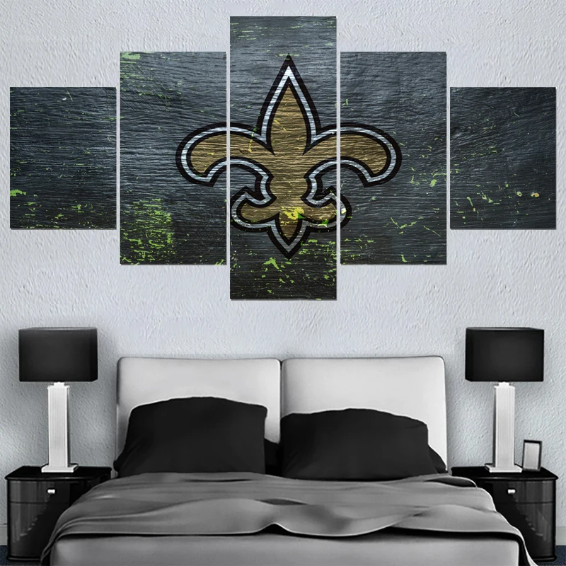 

Many 5 Pcs HD Sport FootBall Team Paintings Wall Home Decor Picture Canvas Painting Calligraphy For Living Room Bedroom
