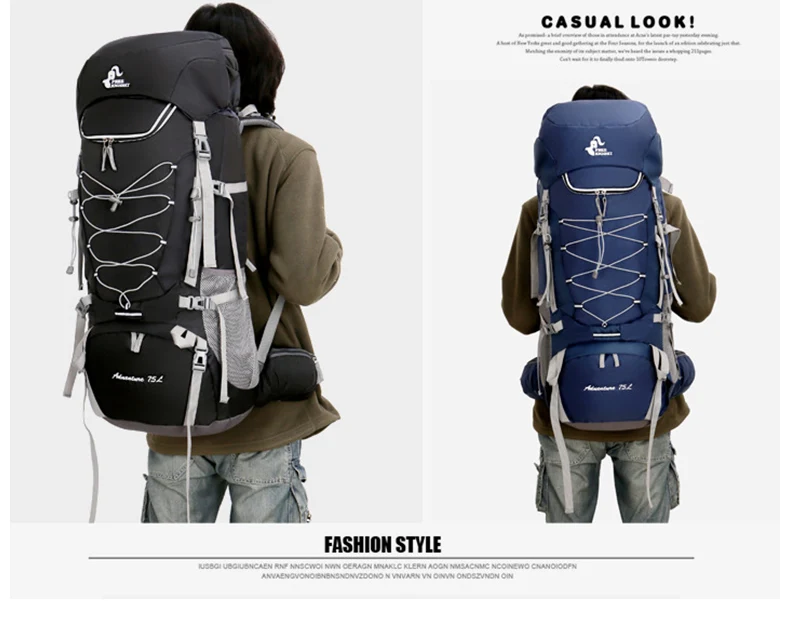 Mochilas de Acampamento Esporte com Capa Xa726wa ao ar Caminhadas Bolsa Chuva Viagem Escalada Montanhismo Livre 75l 11 Mochilas escal.