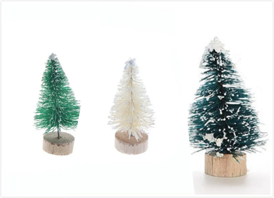 

3 Colors 1 PCS DIY Christmas Tree Small Pine Tree 4.5CM Mini Sisal Bottle Brush Santa Snow Frost Village House