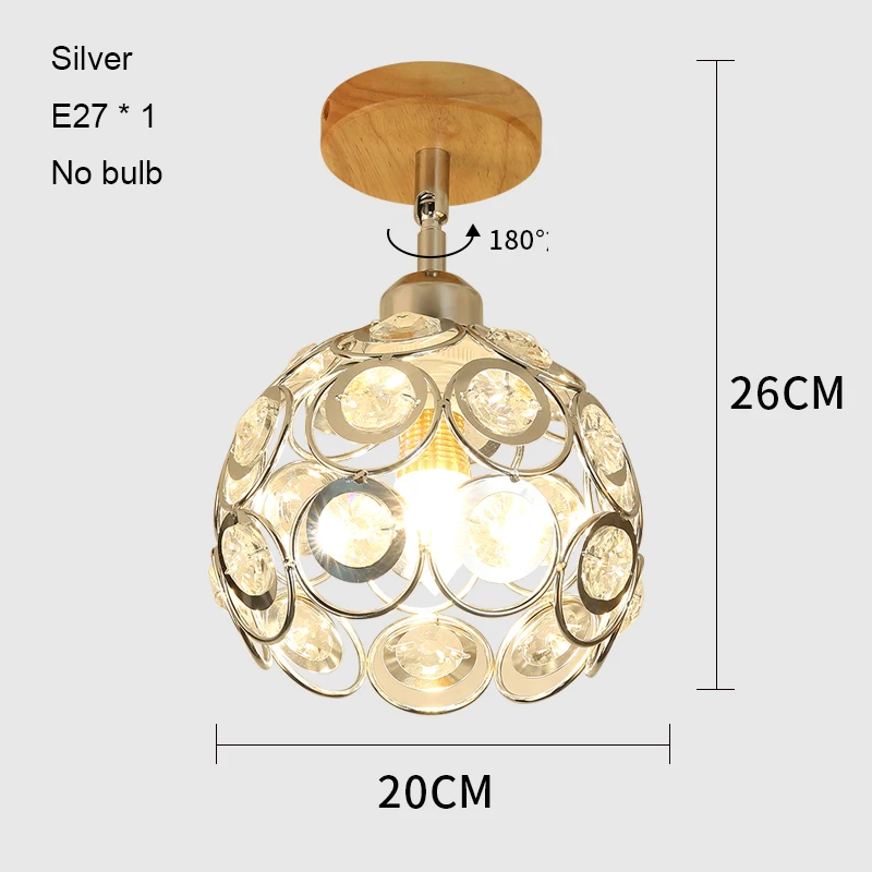 K-Silver No Bulb Современные потолочные светильники Хрустальные потолочные лампы скандинавские Plafonnier светодиодный винтажные светильники для гостиной спальни дома фойе E27 - Цвет корпуса: K-Silver No Bulb