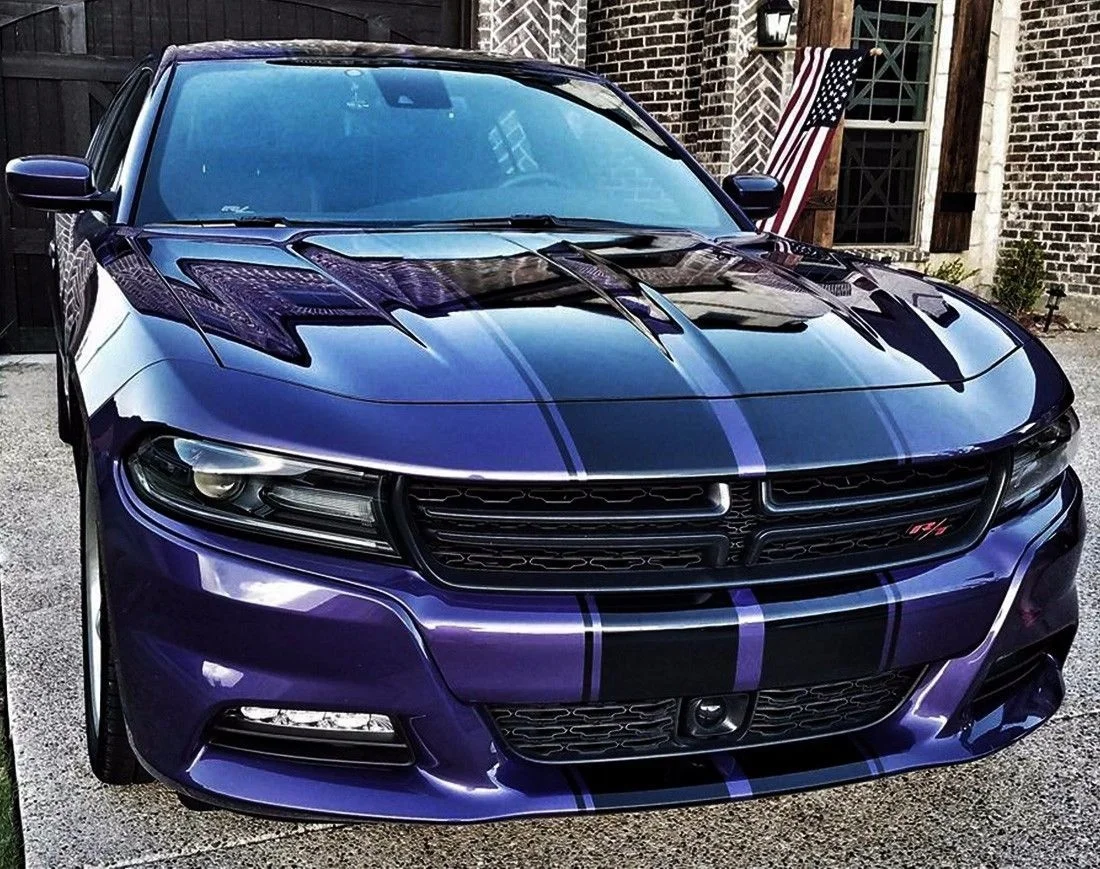 Для Наклейки Стикеры Stripes Боди-Кит для Dodge Charger Углерода Охранник Выхлопная Решетка Trim Стайлинга Автомобилей Для Гуд Крыши Грузовик