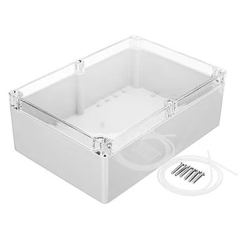 

263 x 185 x 95mm Plastic Waterproof Housing Junction Case Power Supply Box Transparent Cover Electronic Sealed Instrument New