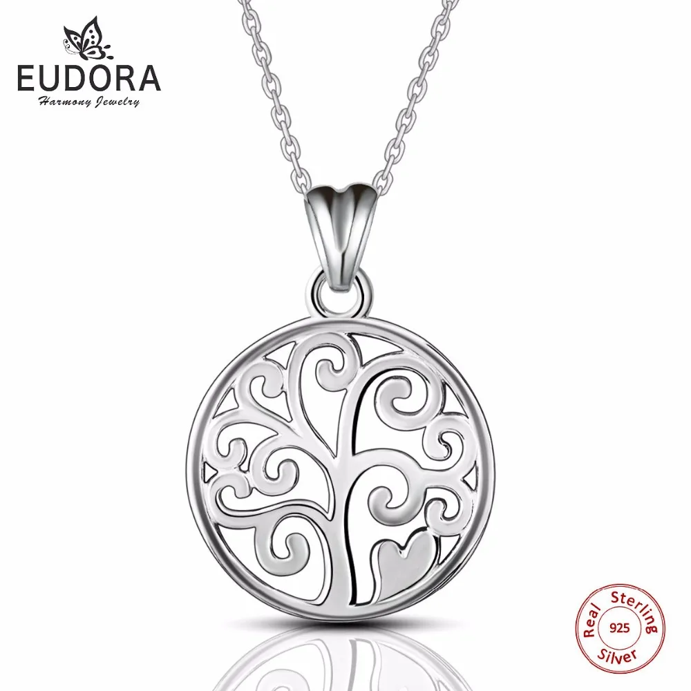 

Eudora 925 sterling-silver-jewely Tree of Life Pendant Necklaces for Women Fine Jewelry collares forever love Best Gift