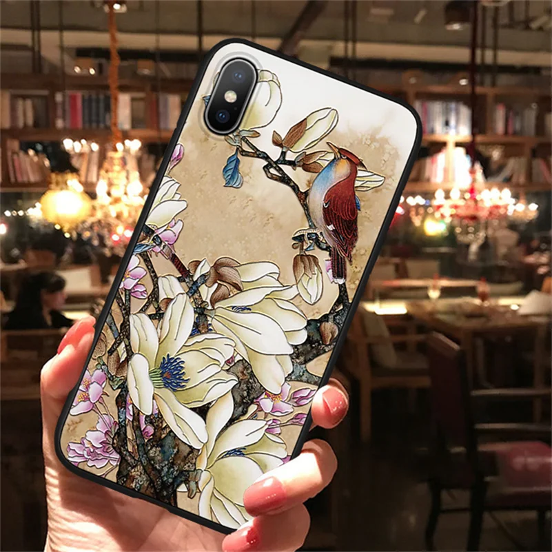 3D Матовый чехол Emboss чехол для iPhone 7 6 6S 8 Plus X 5 5S SE 10 11 Pro XS Max XR TPU задняя крышка силикон для iphone 8 Plus Coque