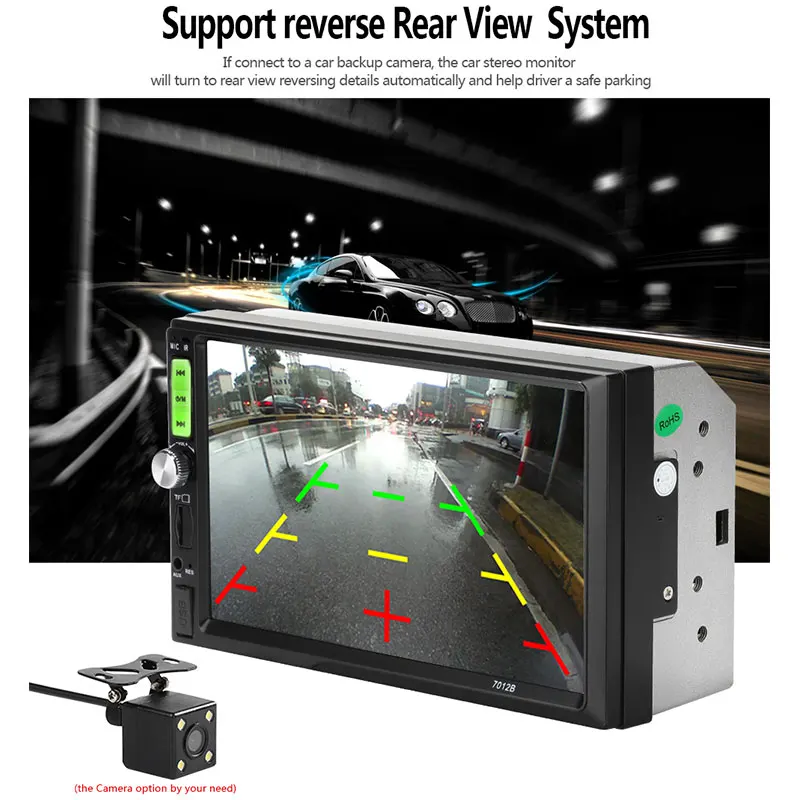 

Car Multimedia Player HD 7" Autoradio 2 Din Car Radio Coche Recorder Touch Screen Bluetooth FM Transmitter Auto Car MP5 NO GPS