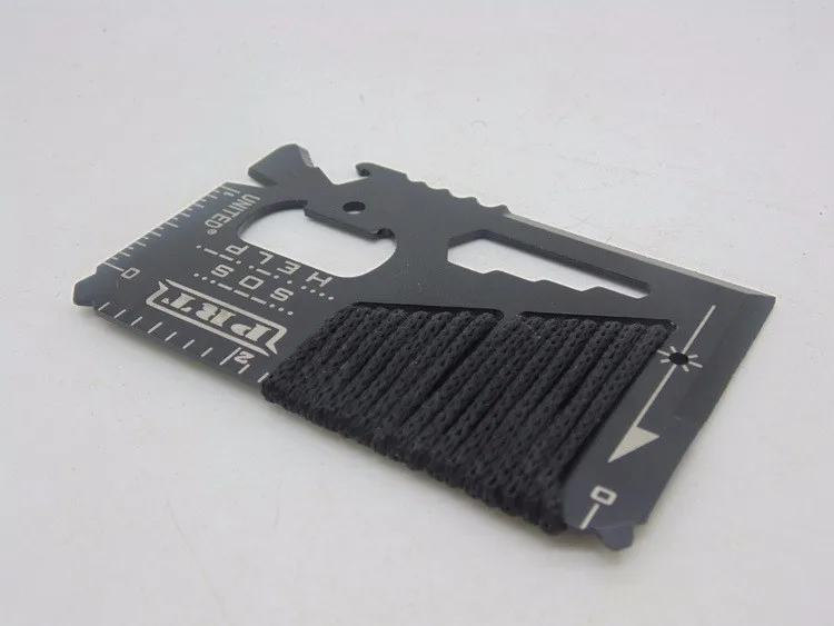 

14 in 1 Multifunction Credit Card Tool Wallet Pocket Knife with Paracord for Outdoor Camping Survival Emergency