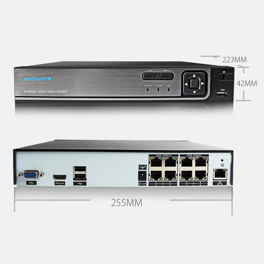  8CH True 48V POE NVR Kit CCTV System With 8Pcs 2.0MP POE IP Camera Outdoor IR Night Vision Surveill