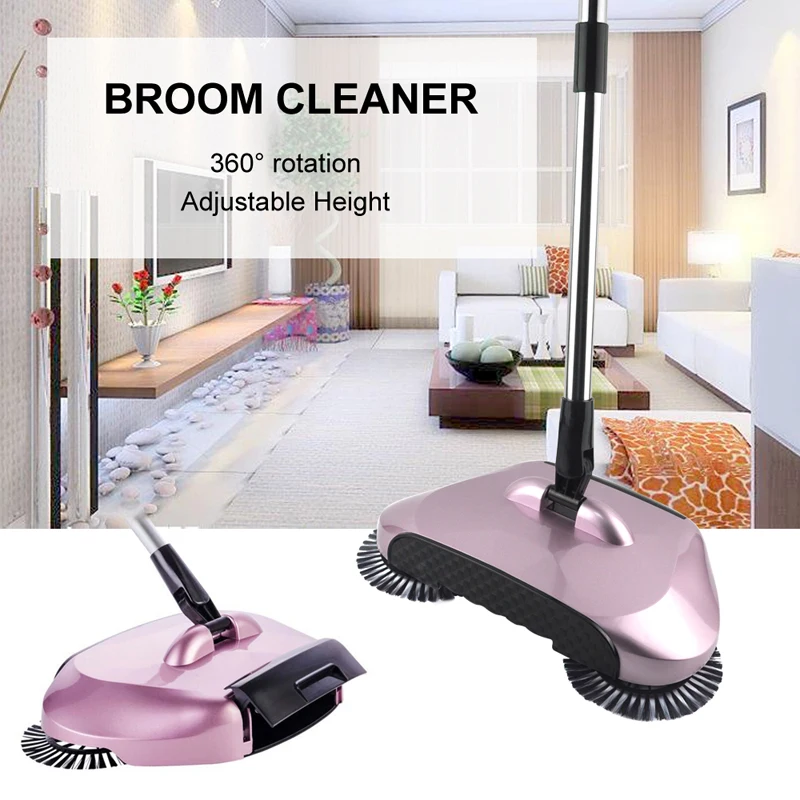 Stainless Steel Hand Push Sweeper Magic Dust Cleaning Sweeper Household