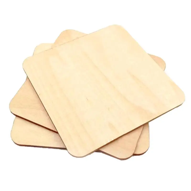 

Square Wood 5 Sizes Blank Plaque for DIY Craft Pyrography Scrapbooking Building Model