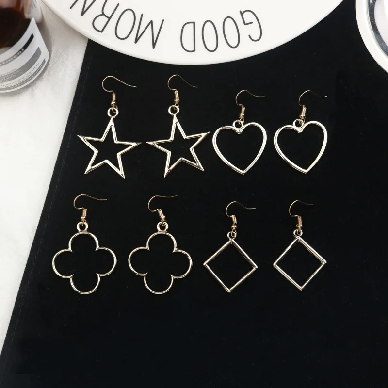 

Women fashion jewelry accessories Bohemia gold/Silver color 4 Style design dangle earring best gift for lover's girl