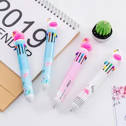 1 шт./лот круто Фламинго мультфильм первые десять цветная шариковая ручка маркер ручка, канцелярские принадлежности для офиса письменные