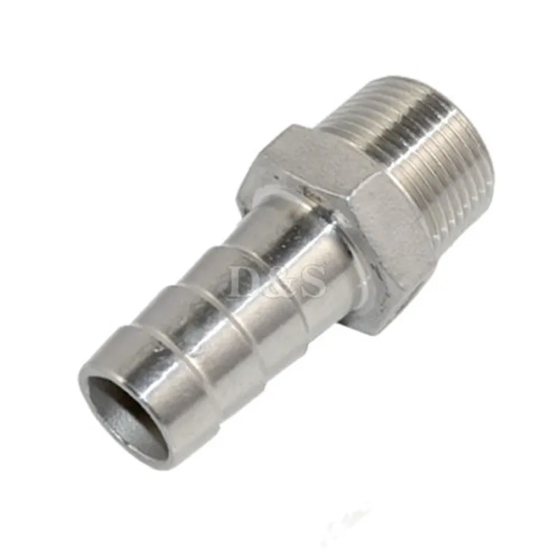 

MEGAIRON BSPT 1/2" DN15 12mm Barb Hose Tail Male Thread Pipe Connector Stainless Steel SS304 Hosetail Fitting for Water Gas Oil