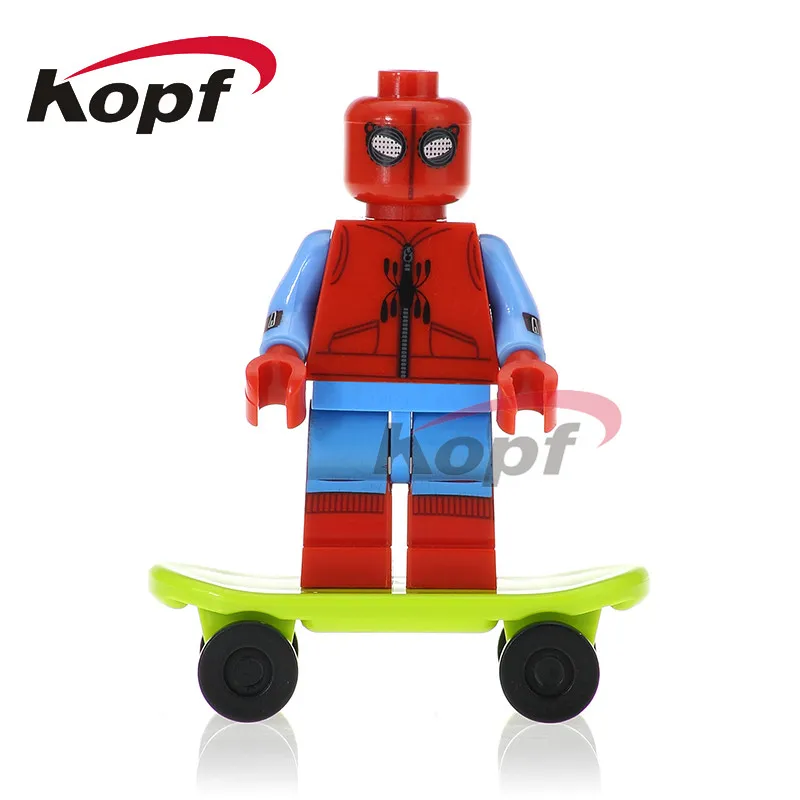 

Singe Sale Spider-homecoming Super Heroes Captain Spider Girl Biker With Sword Vulture Building Blocks Toys for children 0276