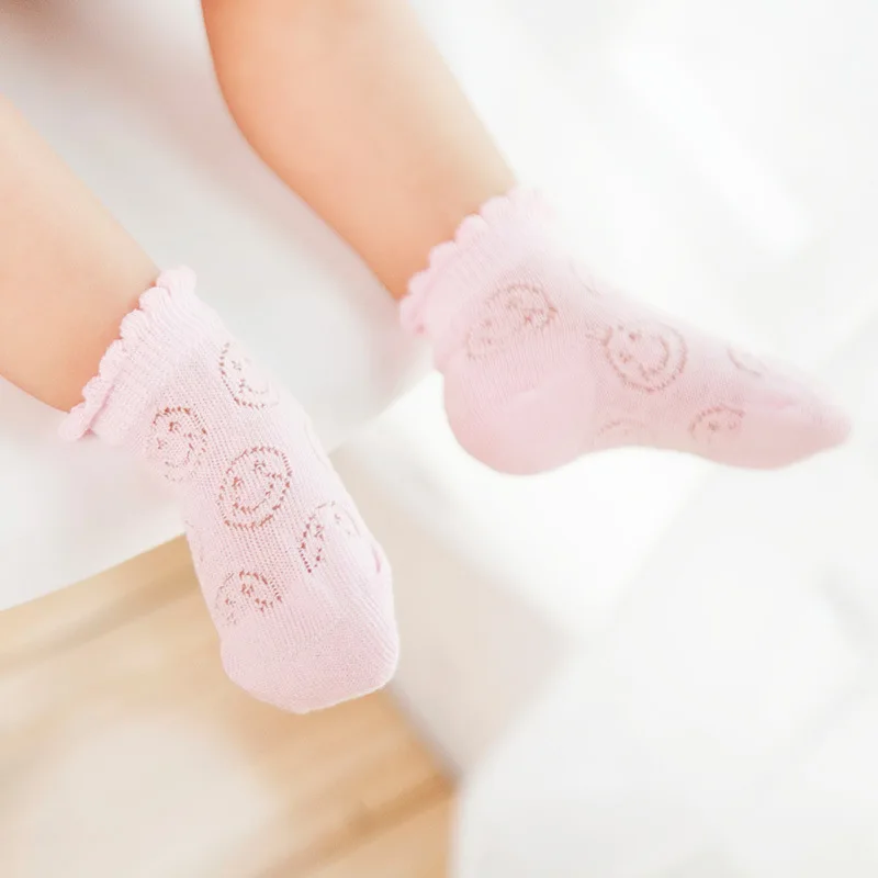10 шт./лот(5 пар), летние носки для малышей, тонкие сетчатые носки унисекс из хлопка для младенцев, Короткие Дышащие носки для детей 0-3 лет