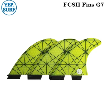 

FCSII G7 Size Surfboard Yellow color Honeycomb Fins Tri fin set FCS 2 Fin Hot Sell FCS II Fin Quilhas