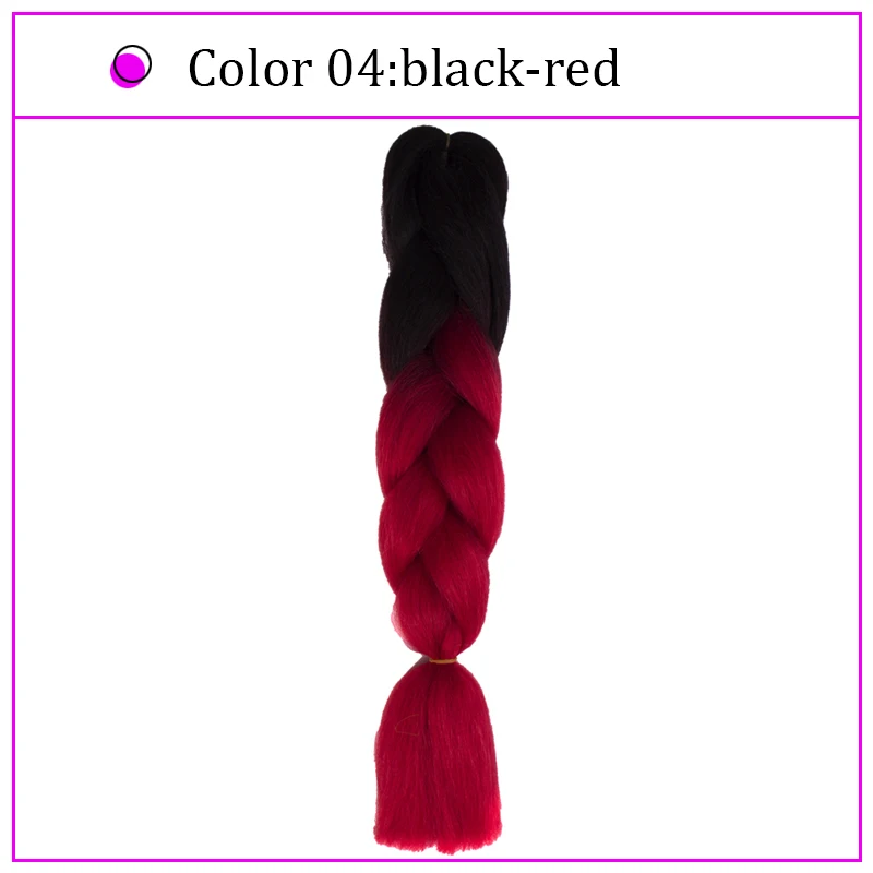 Yiyaobess Synthetic Ombre Braiding Hair Crochet Jumbo Braids Hair Extension 100g 24inch Black African Braids Pigtail Hair - Цвет: 1B/27HL