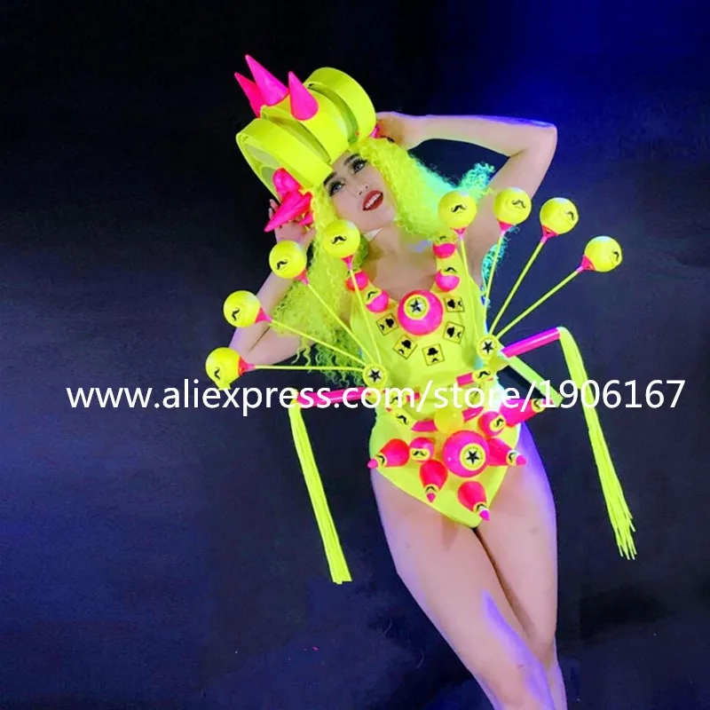 Nightclub Fluorescent Sexy Lady Clothes Dance Team Performance font b Clothing b font Armor Ballroom Costume