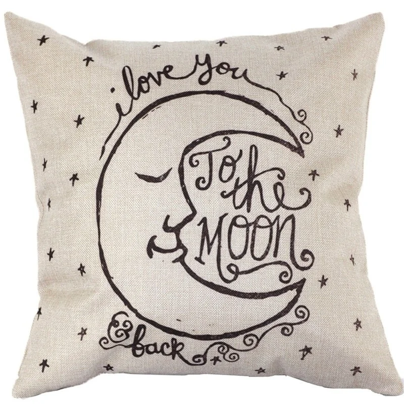 Винтажный чехол I Love You to the Moon and Back хлопковая подушка для дивана, чехол, наволочка can CSV
