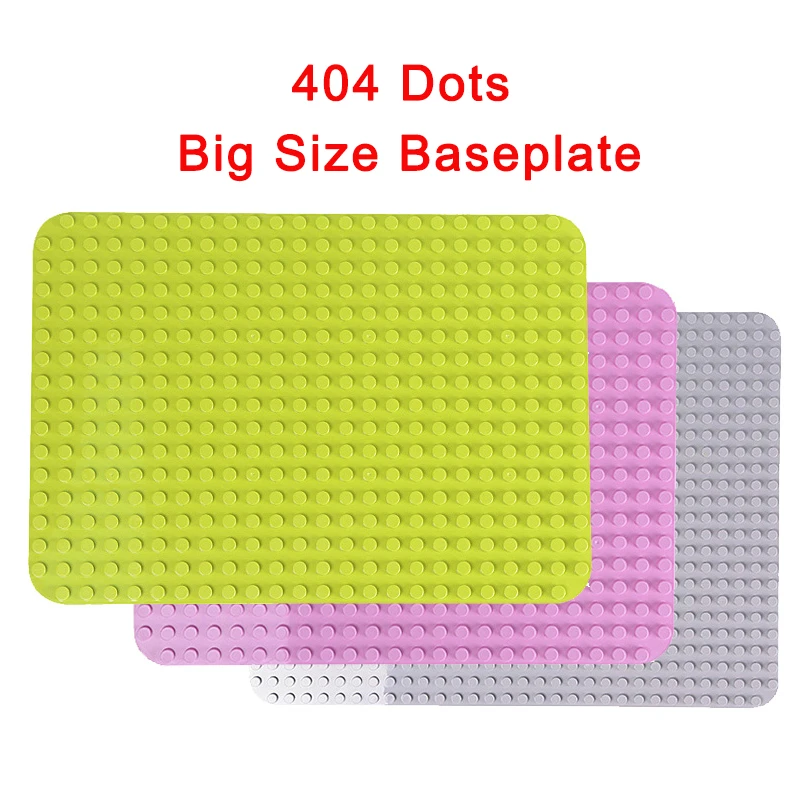 

404 Particles Big Baseplates Building Blocks Compatible Legoings Duploe Animals Figures Farm Bricks Sets Board DIY Base plates