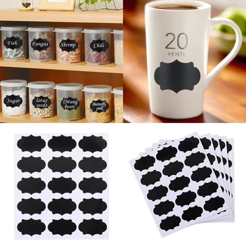 

Album Stickers Cute Blackboard Sticker Kitchen Can Bottle Jar Organizer Labels 15 pcs/sheet Chalkboard Sticker