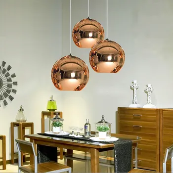 

Nordic Pendant lights Mirror Ball Hanging Lamp Glass Globe Pendant Lamps luminaire kitchen fixture Modern lighting