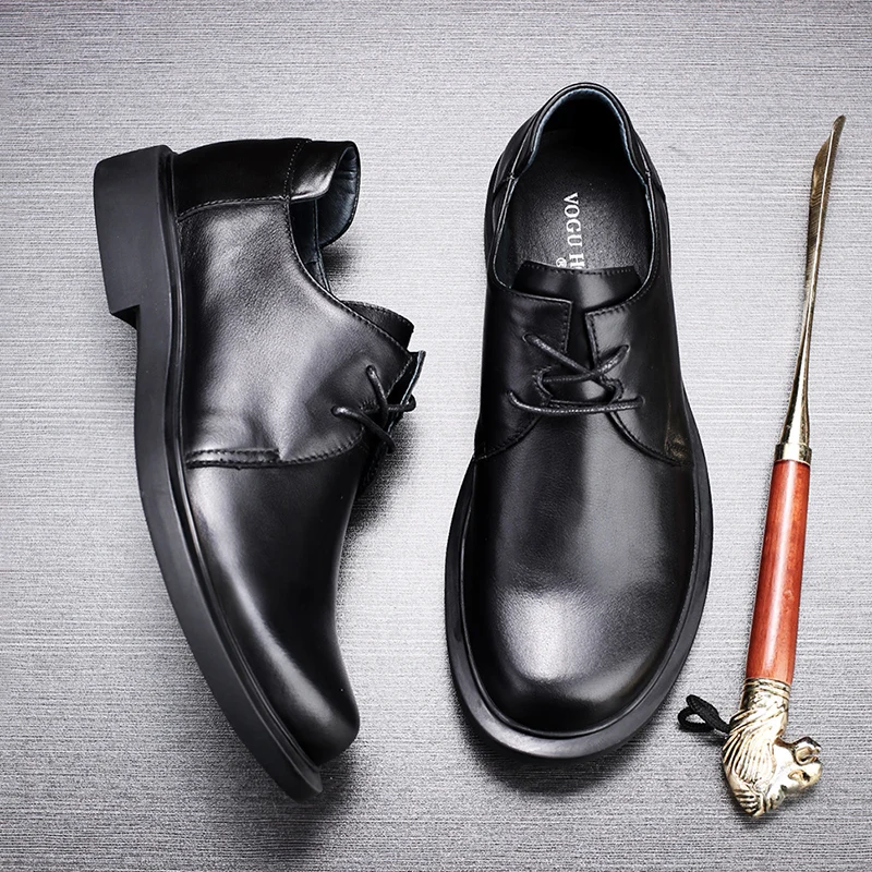 Трендовая мужская деловая обувь для отдыха из натуральной кожи на мягкой подошве; большие размеры; Универсальные Мужские модельные туфли из воловьей кожи на шнуровке; сезон весна-осень