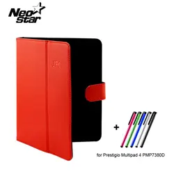 Универсальный 7 8 дюймов Планшеты ПУ кожаный чехол для Prestigio MultiPad 4 pmp7380d 3G с Стилусы ручка