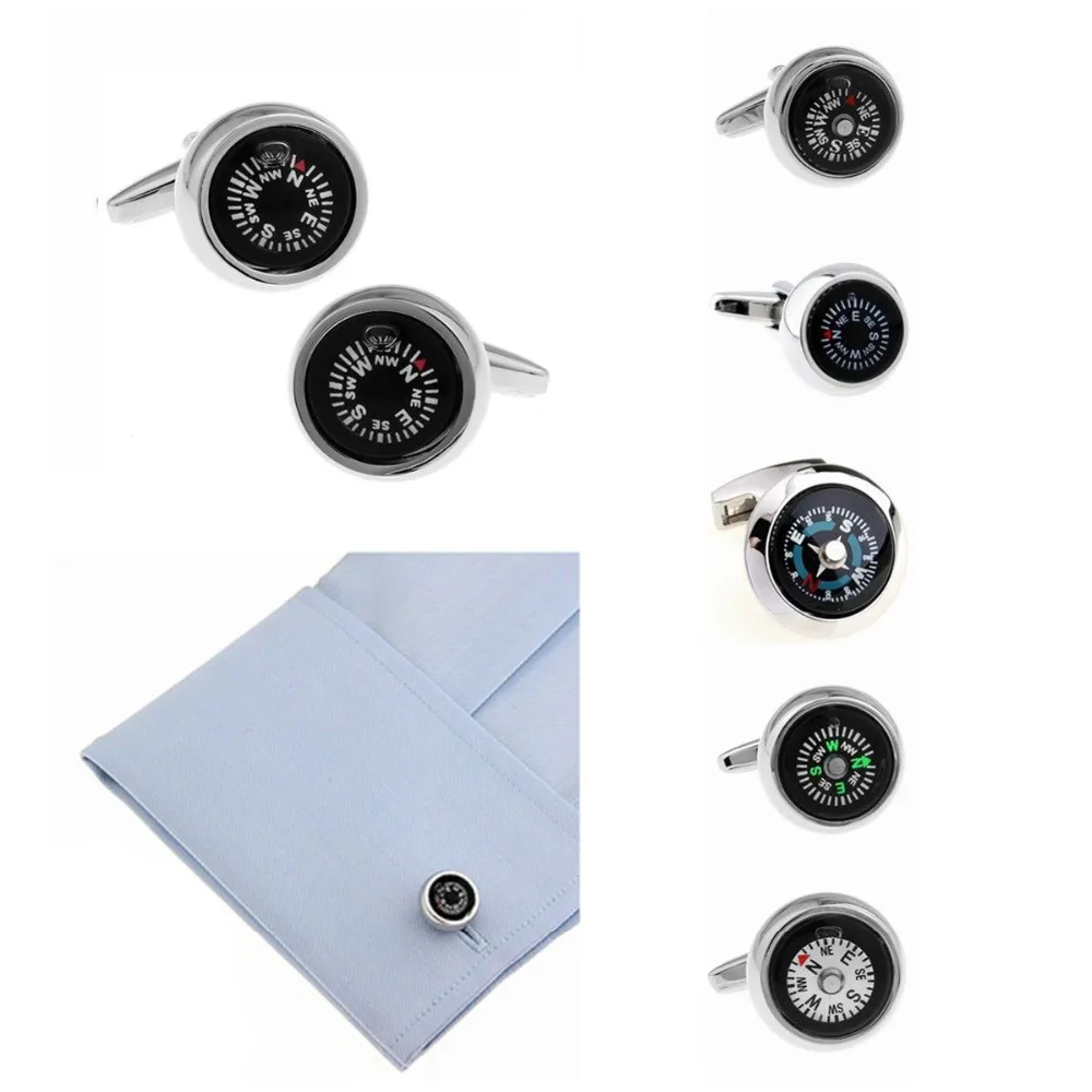 

Mens Wedding Cufflinks Novelty Fancy Compass & Clean Cloth