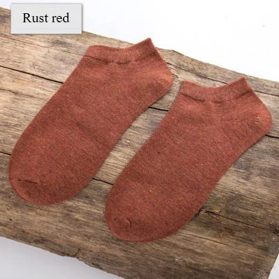 MWZHH новые летние дезодорирующие мужские носки из бамбукового волокна тонкие 10 цветов Harajuku высококачественные мужские носки для спорта на открытом воздухе Size39-43 - Цвет: 5 pairs Rust red