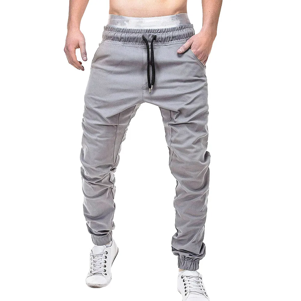 Men Sweatpants Slacks Casual Elastic Gyms Sport Solid Baggy Pockets Trousers Slacks Polyester Newest Autumn Winter Fitness  5.13