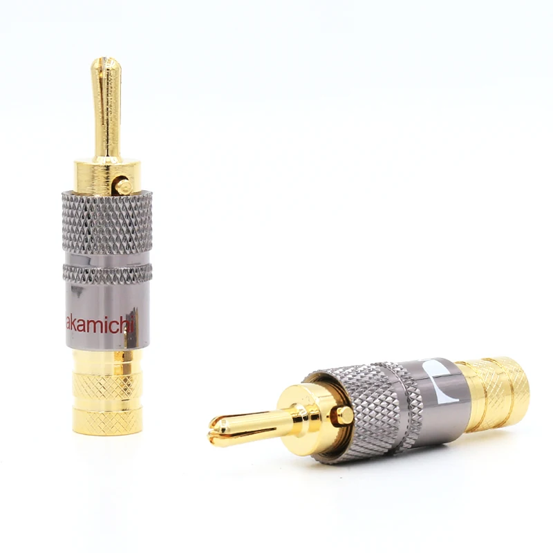 4pcsx Nakamichi 24k Audio Banana Speaker Plug Screw Lock 10mm Cable