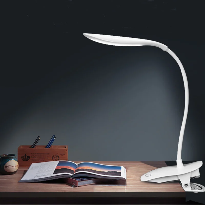 Touch Sensor Dimmable Clamp Folding Led Desk Table Lamp Small Clip