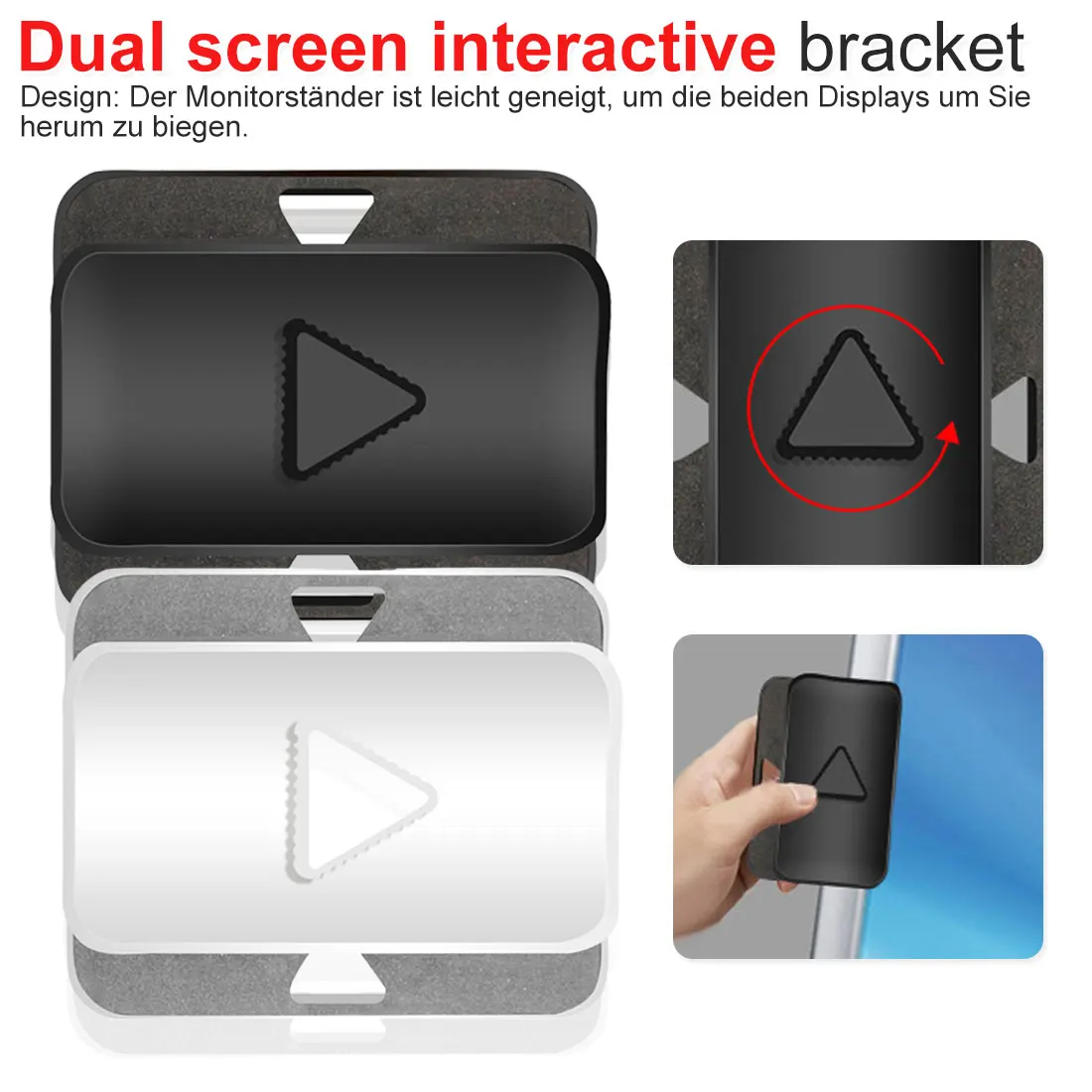 

Adjustable Phone Tablet Bracket Stand Holder Multi Screen Laptop Side Mount Connects Dual Triple Monitor Display Clip