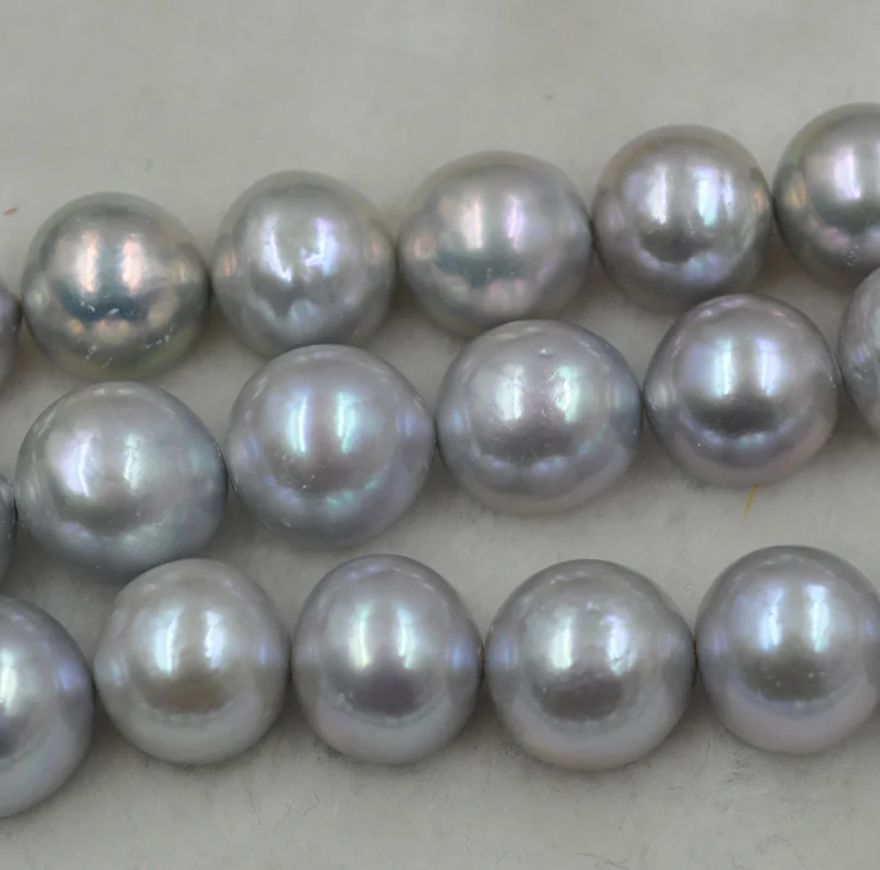 Огромный Круглый Серый жемчуг kasumi 12 14 мм нить 40 см|freshwater pearls strands|pearl strandfreshwater pearl |