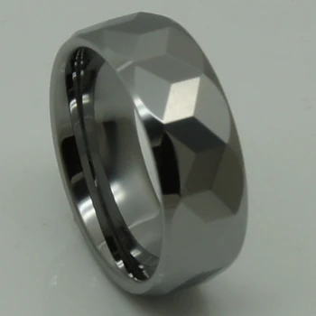 

men jewelry 8mm cubic geometrical facet hi-tech scratch proof wedding tungsten ring