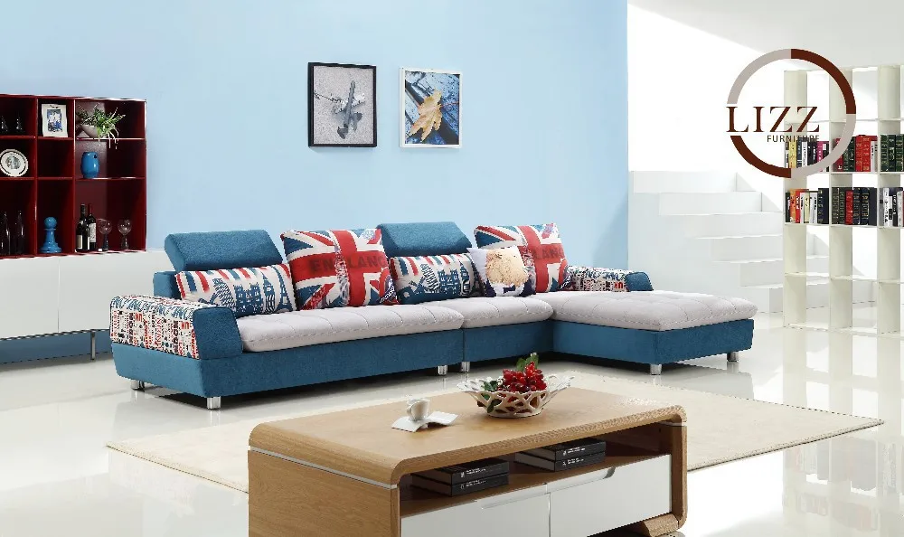 Uk la maison salon moderne canapé en tissu ensemble lm26 salle en forme de l tissu.jpg Les salons modernes de coin