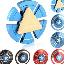 Стимулирующий тонкой настройки Капитан Америка щит алюминиевый сплав Железный Спиннер спиральные пальчиковые игры антистресс