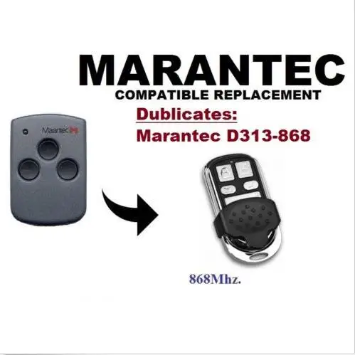 

Marantec D313 868Mhz Garage Door/Gate Remote Control Replacement/Duplicator