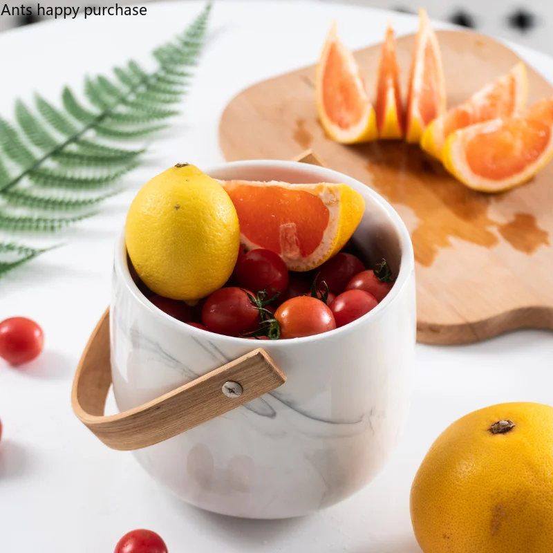

Ceramic Fruit Tableware Japanese Style Dinner Party Champagne Beer Ice Bucket Creative Snack Candy Dessert Fruit Storage Bucket