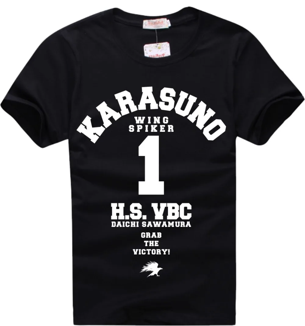 Haikyuu! Черная футболка для косплея Sawamura Daichi Karasuno | Мужская одежда