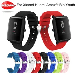 20 мм спортивный силиконовый ремешок для Xiaomi Huami Amazfit Bip бит темп Lite Молодежный Смарт-часы замена группа smartwatch