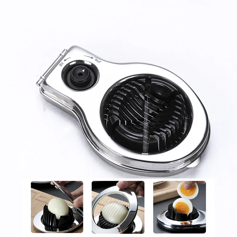 

egg slicer multifunction stainless steel 2 In 1 kitchen cooking slicer tool slices wedges egg cutter