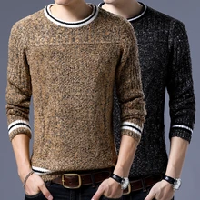 Sweater Men 2017 Autumn Winter Thick Warm Wool Sweaters Casual Slim Fit O-Neck Pullovers Men Cashmere Pull Homme