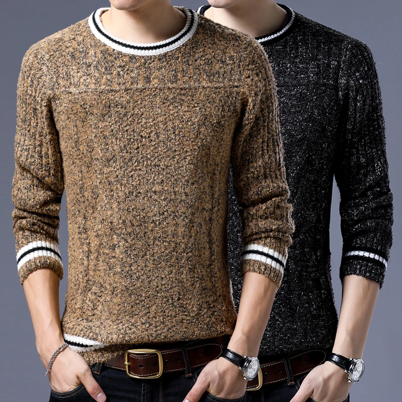 Sweater Men 2017 Autumn Winter Thick Warm Wool Sweaters Casual Slim Fit ...