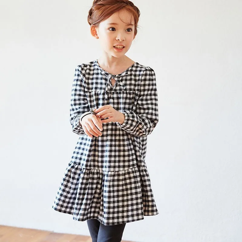 Teenage Fall Autumn Baby Girl Dress Children Kids Dresses -6308