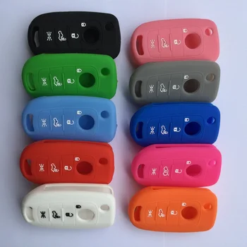 

50pcs Skin Jacket Silicone Holder For Fiat Toro 500X Tipo Remote Car Key Case Cover Flip Key 4 Button
