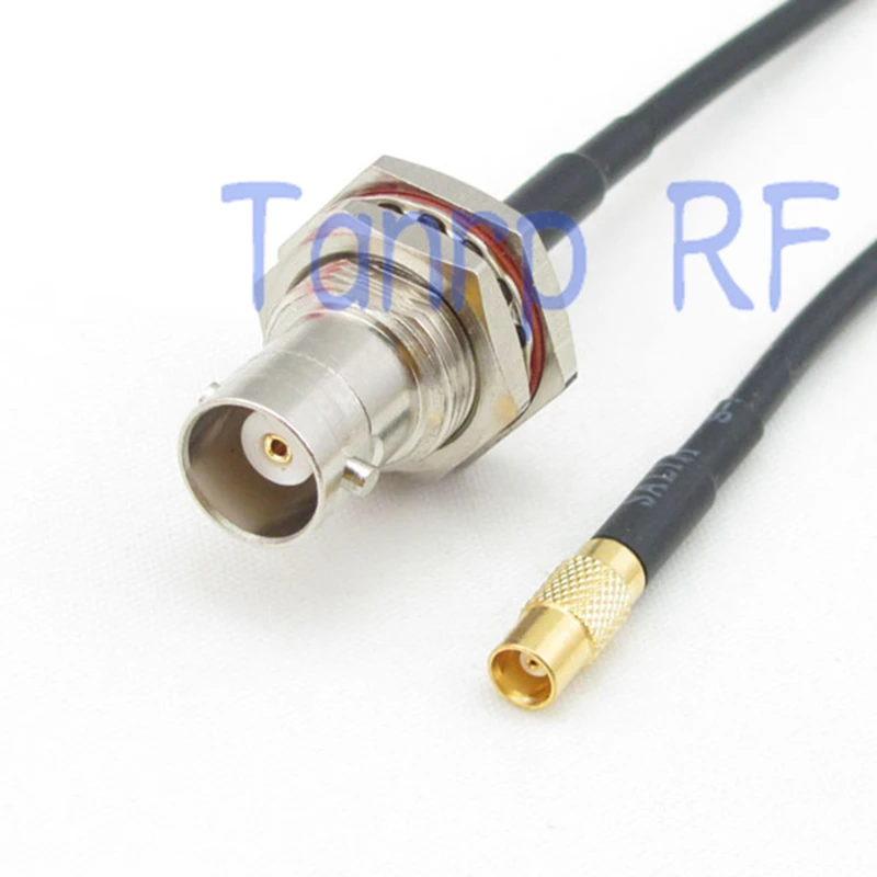 

6in MCX female jack to BNC female with nut bulkhead RF connector adapter 15CM Pigtail coaxial jumper RG174 extension cord cable